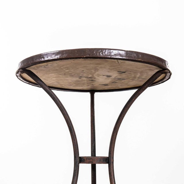 Small French Round Gueridon Table with Marble Top, 1950s For Sale - Image 6 of 8