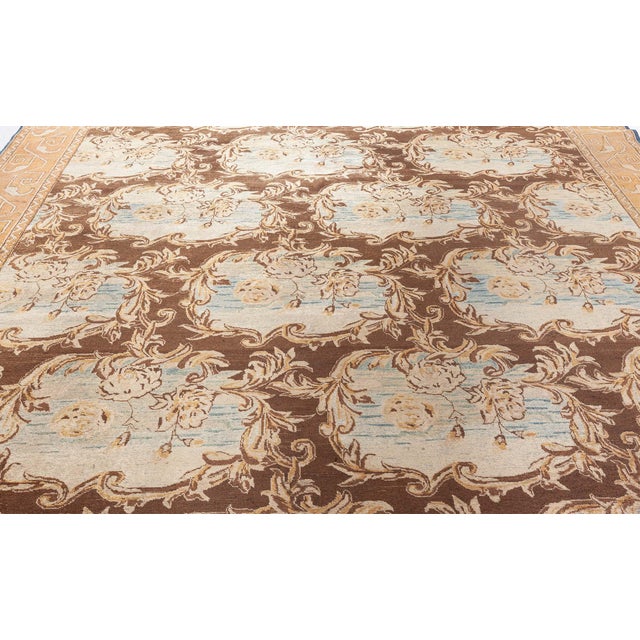 Brown Indian Amritsar Rug For Sale - Image 8 of 9