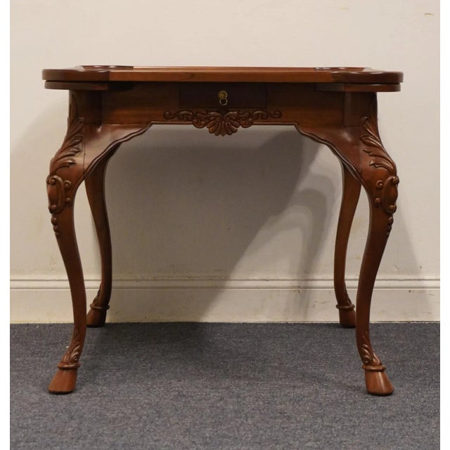 Maitland - Smith Maitland Smith Solid Mahogany Traditional Chippendale Style 32" Square Game Table W. Drink Coasters 1692/06038 For Sale - Image 4 of 12