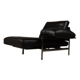 Diesis Chaise Lounge in Black Leather by Antonio Citterio and Paolo Nava for B&B Italia, 1980s For Sale
