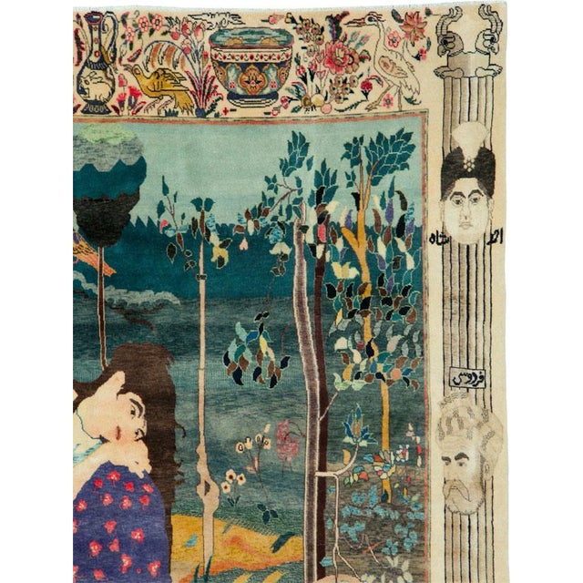 Figurative Galerie Shabab Collection Early 20th Century Persian Tabriz Pictorial Rug For Sale - Image 3 of 7