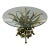 Vintage Sculptural Italian Style Enameled Floral Coffee Table With Glass Top For Sale
