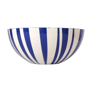 Large 11" Cathrineholm Blue and White Striped Bowl For Sale