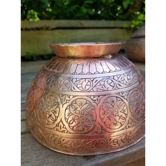Antique Persian Copper Handcrafted Bowl For Sale In New York - Image 6 of 8