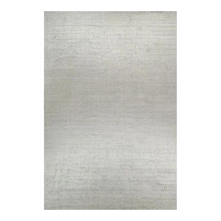 2010s Rug & Kilim’s Modern Rug in Solid Gray and Off-White Striae - 12x18 For Sale