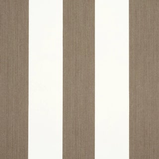 Schumacher Edwin Stripe Wide Wallpaper in Mocha For Sale