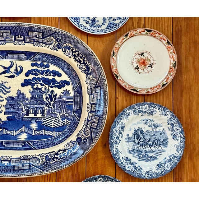 Ceramic Vintage and Antique Decorative Wall Plate Blue Willow Collection - 11 Plates For Sale - Image 7 of 18