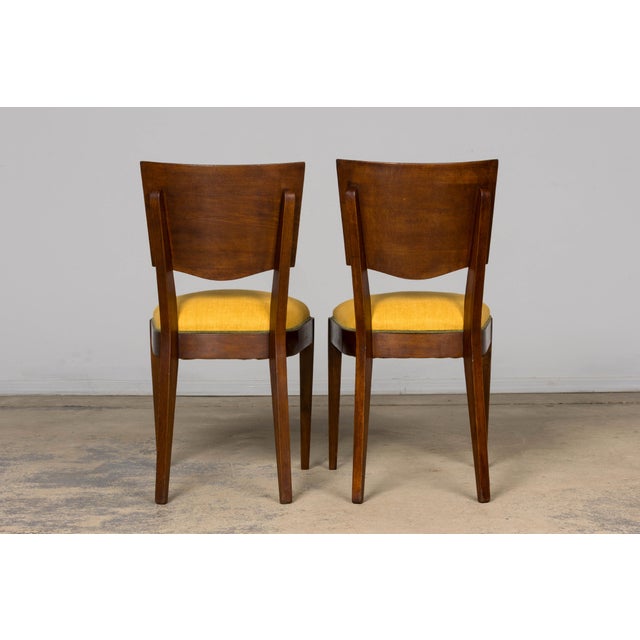 Set of 6 French Art Deco Maple Dining Chairs in Yellow and Moss Green, 1930s For Sale - Image 18 of 18