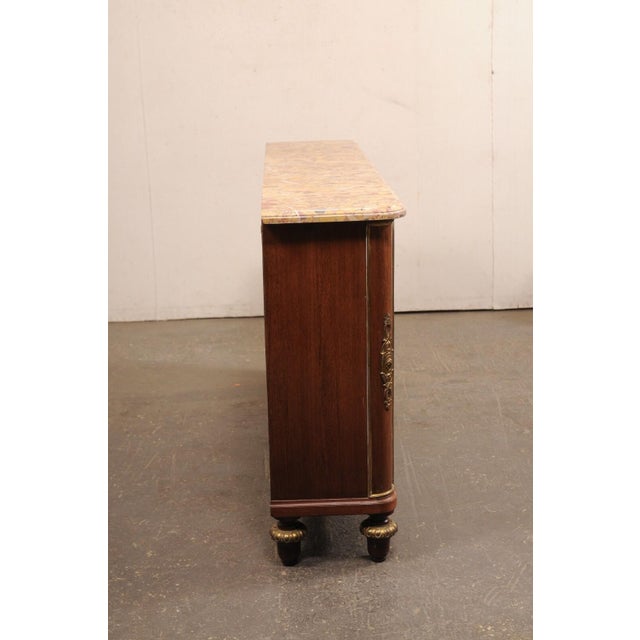 Early 20th Century French Marble Top Console w/Tambour Doors For Sale - Image 10 of 11