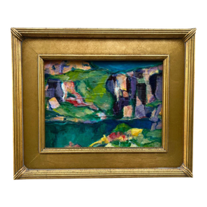 Framed Acrylic "Rock Quarry" Painting, Signed K. Bergstrom-Catriona