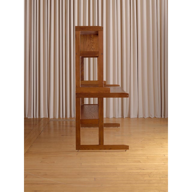 Mid-Century Modern The Vintage 70s Danish Oak Desk With Hutch For Sale - Image 3 of 11