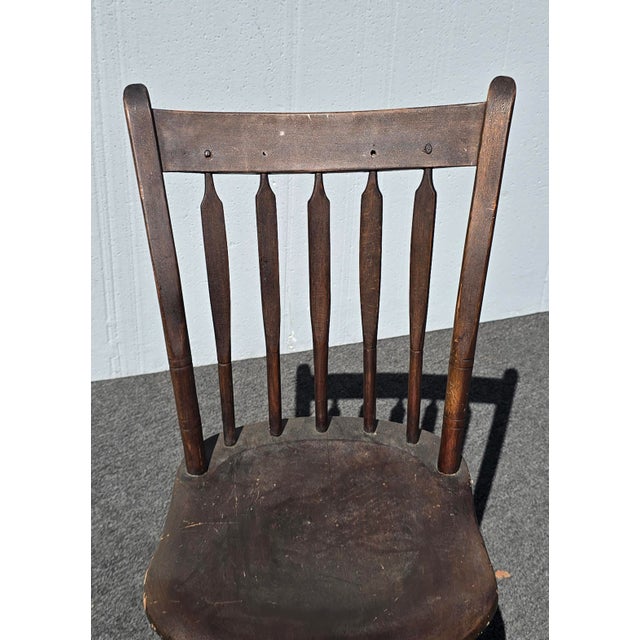 Antique Arrow Back Windsor Brown Childs Side Chair ~ French Country 2of2 For Sale - Image 4 of 18