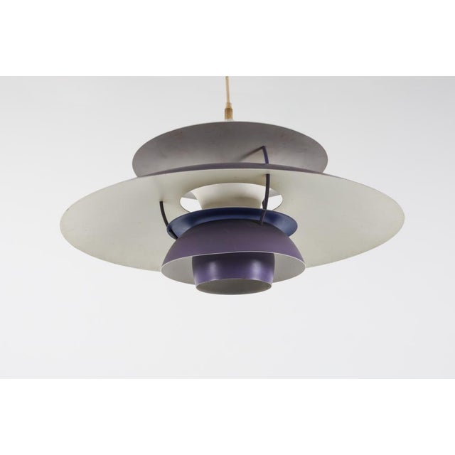 Metal 1960's Henningsen Ph5 Pendant Light Fixture in Purple for Poulsen For Sale - Image 7 of 15