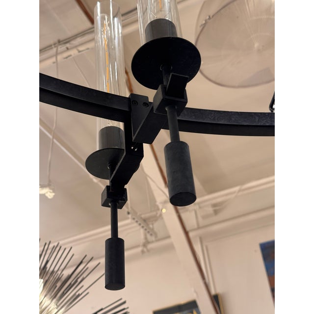 Jonathan Browning Industrial Restoration Hardware Fontanelle Round Chandelier For Sale - Image 9 of 12
