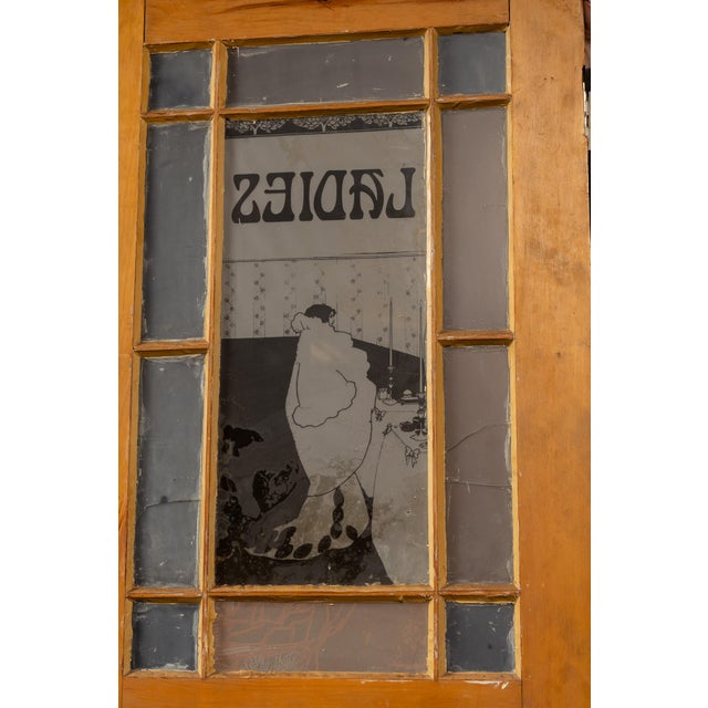Mid 20th Century Salvaged Filling Station Ladies Restroom Door For Sale - Image 4 of 11