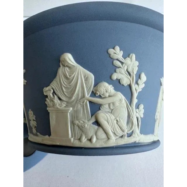 Cornflower Blue Vintage Wedgewood Pot Pourri Cachepot For Sale - Image 8 of 11