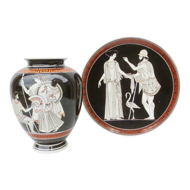 1950s Neo-Classical Greek Revival Porcelain - Set of 2 For Sale