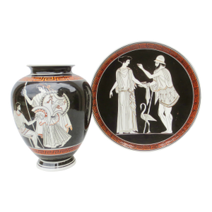 1950s Neo-Classical Greek Revival Porcelain - Set of 2