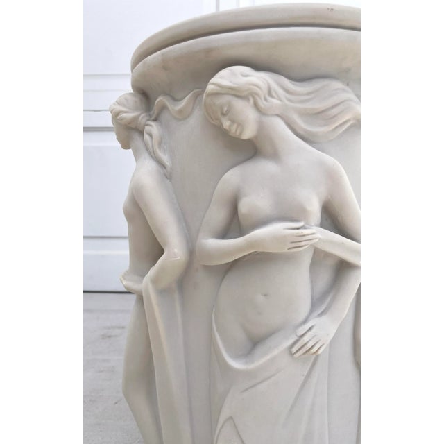 Greek Renaissance Aphrodite Cast Plaster Alabaster Umbrella Stand Planter For Sale - Image 9 of 12