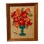 Danish Fiber Scandinavian Hanging Yarn Bouquet Flowers Signed 1975 M. Cobbs Wood Frame For Sale