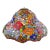 Vintage Tiffany Style Stained Glass Roses Poppies Cabochons Bell Lampshade For Sale
