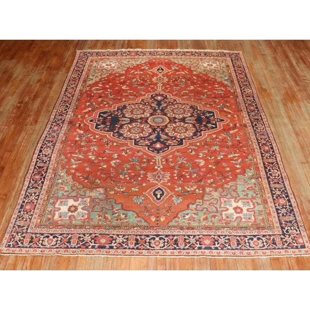 Traditional Antique Sarouk Ferehan Rug - 6'11" x 10' For Sale - Image 3 of 12