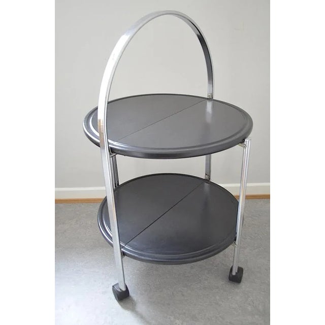 Black Foldable Serving Cart from Bremshey, 1970s For Sale - Image 8 of 10