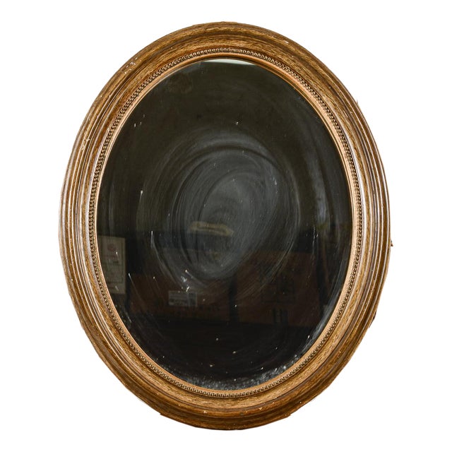 Antique Oval Golden Frame with Mirror, Italy, 1890s For Sale