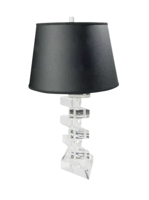 Mid Century Vintage Lucite 'Stacked Triangles' Table Lamp