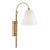 Mark D. Sikes 1 Light Curves No. 1 Adjustable Wall Sconce with Rattan Accent, Aged Brass For Sale