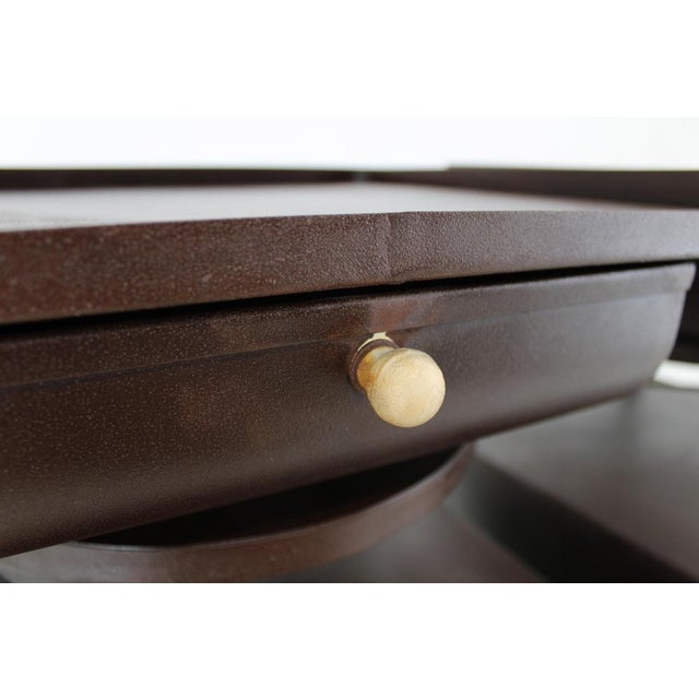 Industrial Nightstands with Pull Out Table, Former Czechoslovakia, 1940s, Set of 2 For Sale - Image 12 of 16