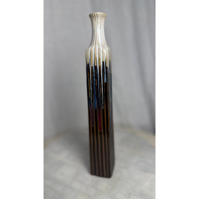 Elevate your space with this striking, authentic Mid-Century Modern Italian stoneware statement vase. Featuring the iconic...