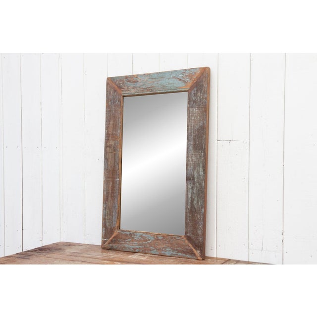 Rustic Reclaimed Framed Mirror For Sale - Image 4 of 8