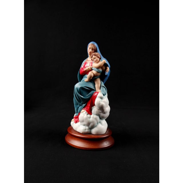 1980s Ceramic Virgin and Child Statuette, 1980s For Sale - Image 5 of 12