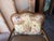 Late 20th Century Pair of Louis XV Floral Motif Upholstered Rush Seat Lounge ArmChairs With Ottoman For Sale - Image 15 of 16