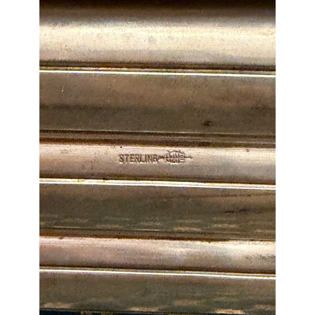 Antique c.1900 Sterling Silver Three-Finger Cigar Case With Gold-Wash Interior For Sale - Image 12 of 12