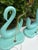Vintage Sculptural Aqua Swan Table Lamps, Pair For Sale - Image 10 of 11