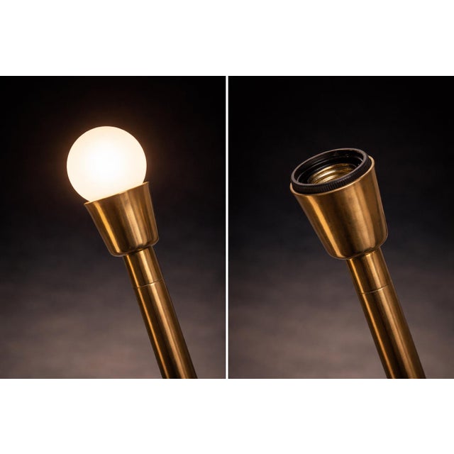 1960s Brazilian Modern Sculptural Bamboo Form Floor Lamp in Gilded Brass, Brazil, 1960s For Sale - Image 5 of 10