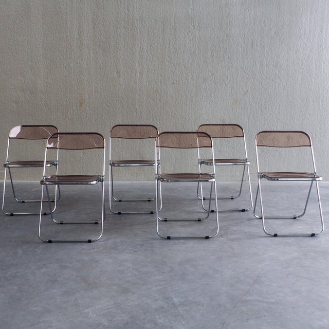 Metal Plia Folding Chairs by Giancarlo Piretti for Anonima Castelli, 1990s, Set of 6 For Sale - Image 7 of 18