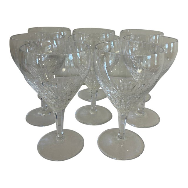 Vintage Josair Crystal Water Goblets, Set of 8 For Sale