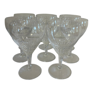 Vintage Josair Crystal Water Goblets, Set of 8