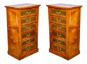 Pair of Victorian Walnut Wellington Chests