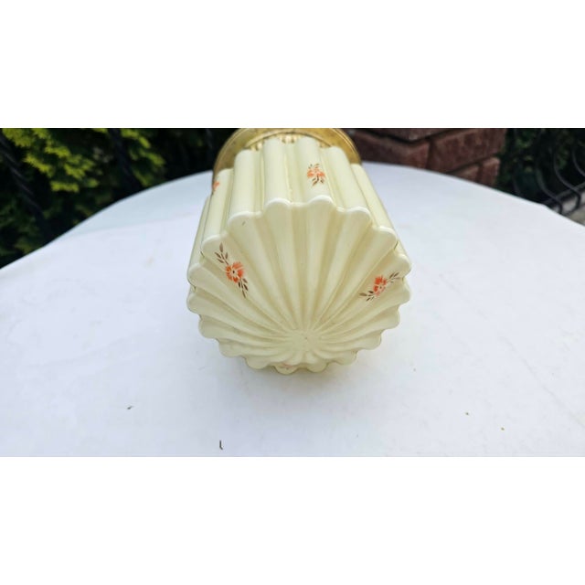Art deco, brass ceiling lamp, dimensions: height 22 cm, diameter 17 cm. European Plug (up to 250V).The wiring of this item...