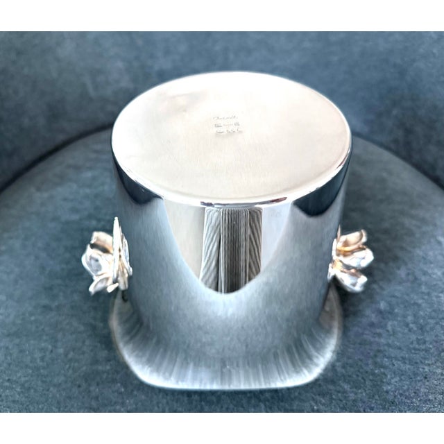 Christofle Silver Plated Ice Bucket by Christofle France From the ‘Anemone-Belle Epoque’ Collection For Sale - Image 4 of 5