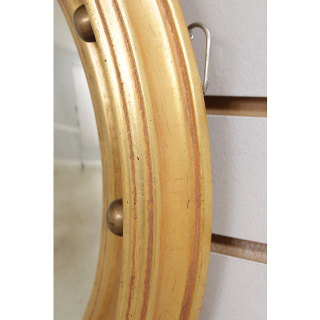 Federal Style Convex Glass Gold Finish Round Mirror For Sale - Image 12 of 15