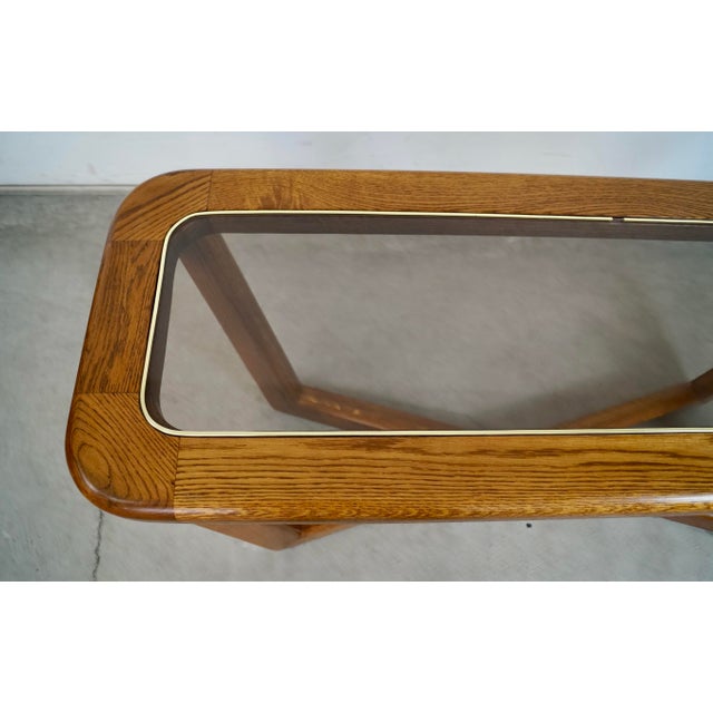 Brown 1970’s Mid-Century Modern Sculptural Console Table For Sale - Image 8 of 12