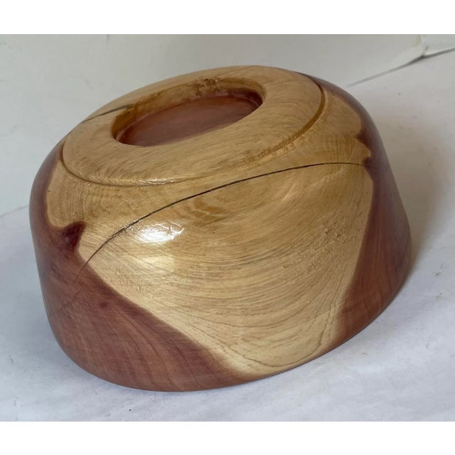 Wood Hand Turned Cedar Bowl For Sale - Image 7 of 8