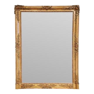 19th Century French Rococo Giltwood Mantel Mirror With Heart Motifs For Sale
