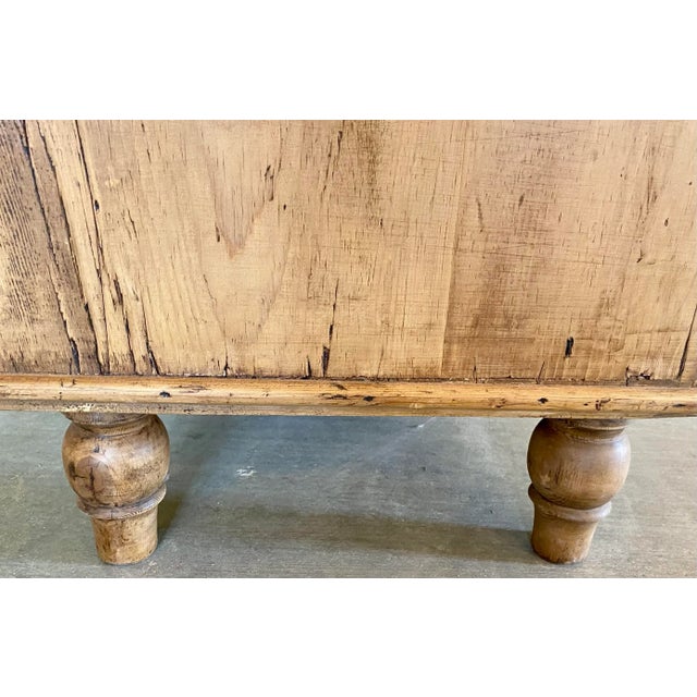 Antique Pine 2 Over 3 Chest of Drawers With Wooden Knobs From England - Circa 1870 For Sale - Image 11 of 12