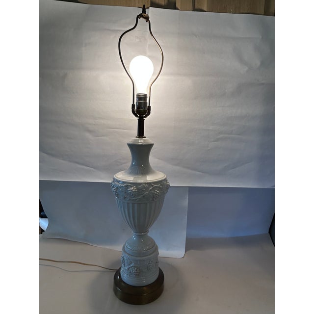 Vintage Wedgwood Style Queensware Style White Porcelain Lamp With ...